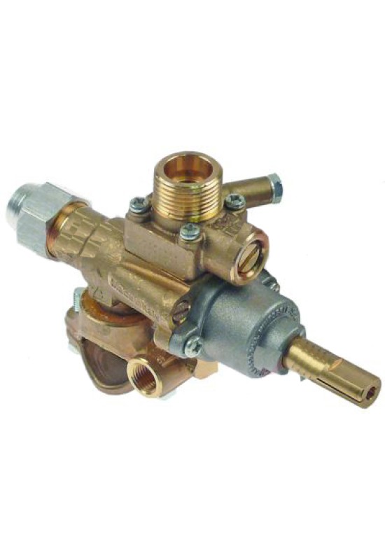 Robinet gaz PEL tip 22S/V, intrare gaz flansa diametru 21mm, iesire gaz M20x1.5, duza bypass diameter 0.35mm
