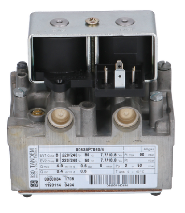 Valva gaz model 830 Tandem cod 0.830.034 intrare/iesire de 1/2", cuptor pizza Cuppone, Zanussi 