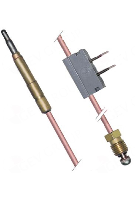 Termocupla intrerupta lungime 600mm, conector robinet M9X1, conexiune electrica cu papuci