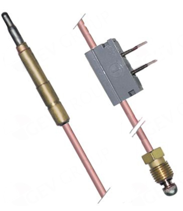 Termocupla intrerupta lungime 600mm, conector robinet M9X1, conexiune electrica cu papuci