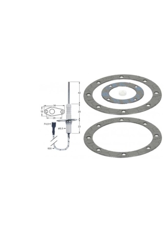 Electrod de ionizare cu flansa metalica ovala pentru cuptor MKN 