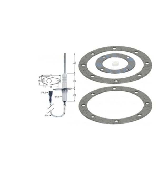 Electrod de ionizare cu flansa metalica ovala pentru cuptor MKN 