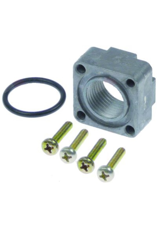 Conector drept pentru valva TANDEM, HONEYWELL, intrare gaz de ½”, dimensiuni 32x32mm, distanta gauri de fixare 24x24mm 