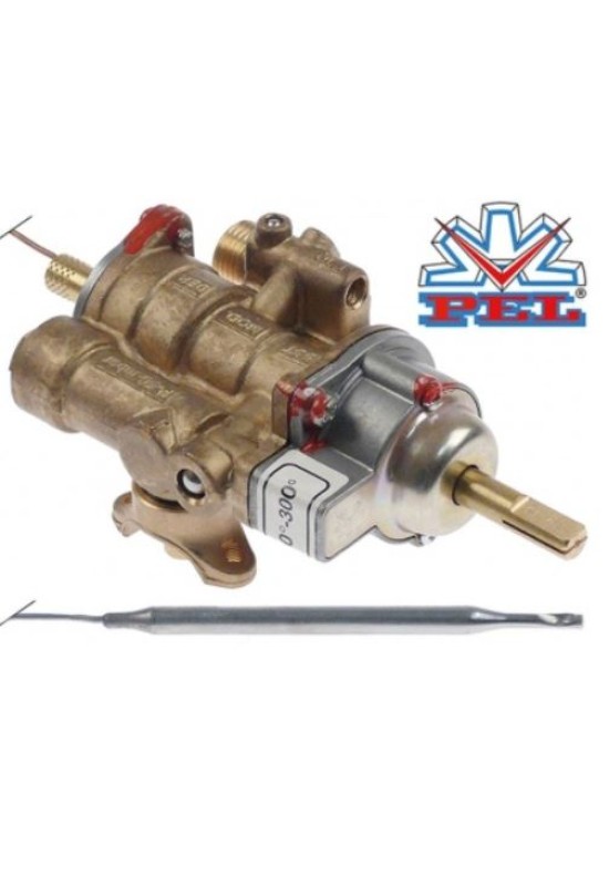 Robinet gaz termostat PEL 25ST 100-300°C montare cu flansa pe teava de alimentare cu gaz la plita, gratar, cuptor MBM, Dexion  