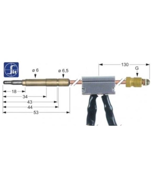 Termocupla SIT intrerupta cu conector pentru termostat bain marie, friteuza, marmita, cuptor AngeloPo