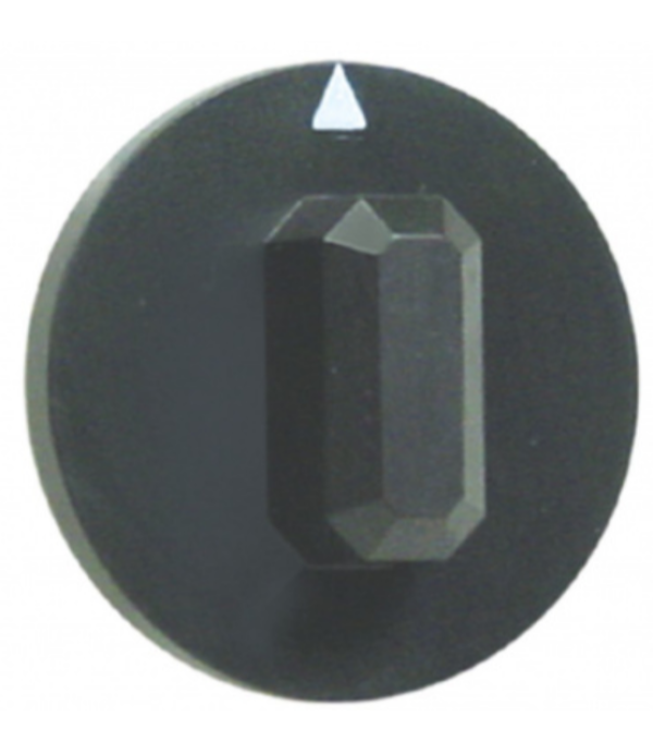 Buton comanda cu marcaj in punctul 0, diametrul 44mm, montare pe ax de 6x4.6mm, culoare neagra