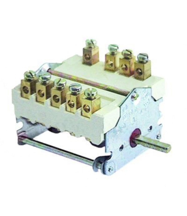 Comutator  7 pozitii, 0-1-2-3-4-5-6, 1NO/ 2CO, 32A, conectori electrici cu surub, dimensiuni ax 6x4,6mm. Producator EGO cod catalog producator 4327232000