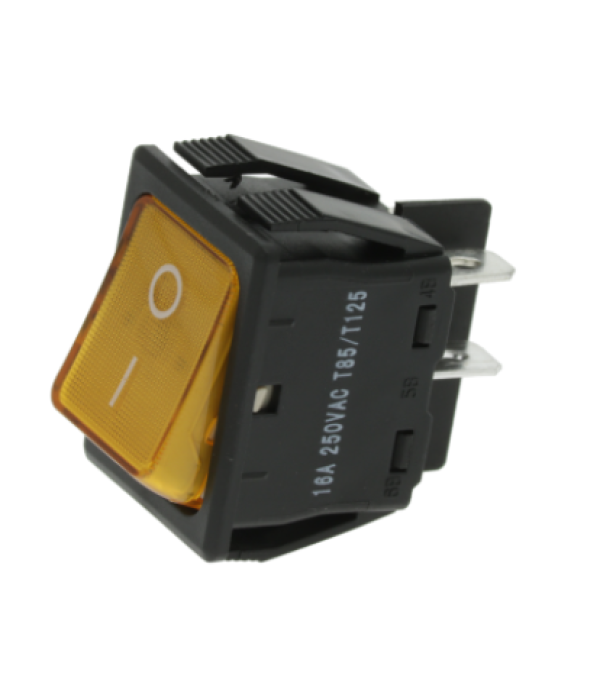 Intrerupator basculant iluminat, portocaliu, O-I, 250V, 16A