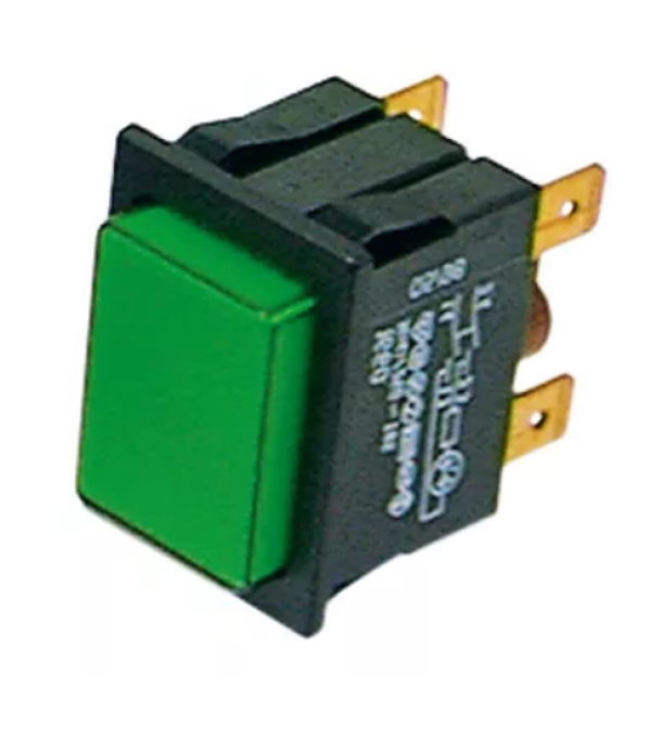 Intrerupator fara retinere iluminat verde, dimensiuni de montare 30x22mm pentru Colged