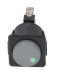 Intrerupator rotund gri cu led indicare tensiune si masca patrata neagra Hoonved, Ascaso