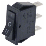 Intrerupator negru basculant cu trei pozitii, 220-250V, 16A 