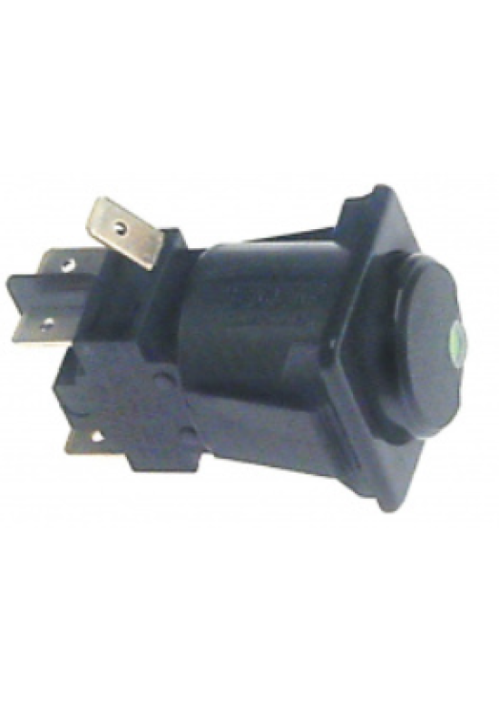 Intrerupator rotund cu masca patrata neagra si indicator tensiune 