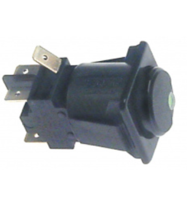 Intrerupator rotund cu masca patrata neagra si indicator tensiune 