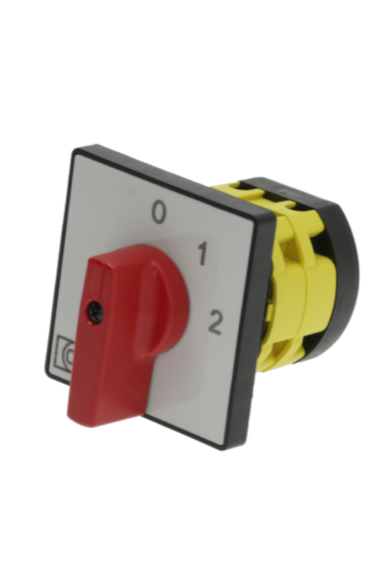 Comutator 3 pozitii, 0-1-2, 600V, 16A, ax patrat