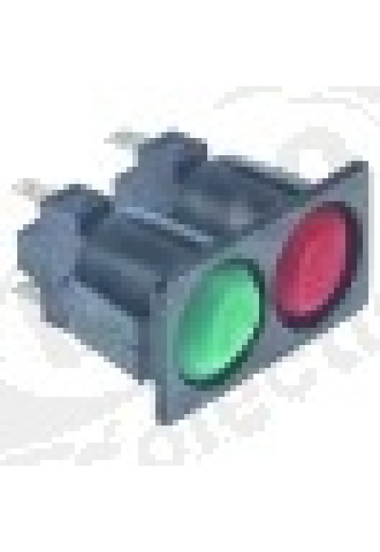 Intrerupator momentan dublu rosu / verde 16A