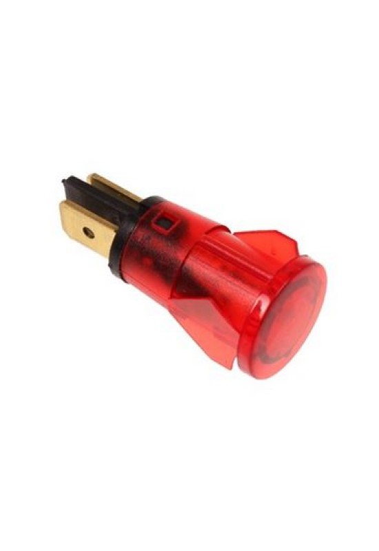 Lampa indicator tensiune ø 13mm, culoare rosie, 230V
