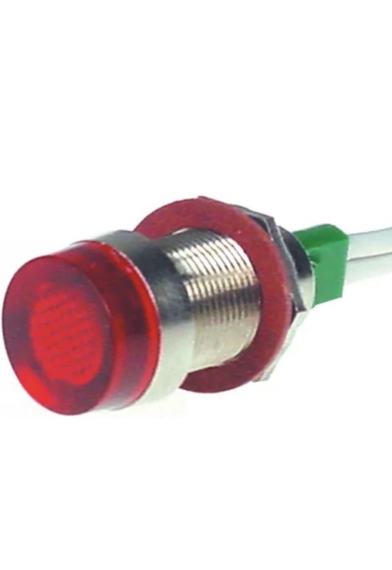 Lampa semnalizare tensiune ø12mm, 400V, rosie, corp metalic