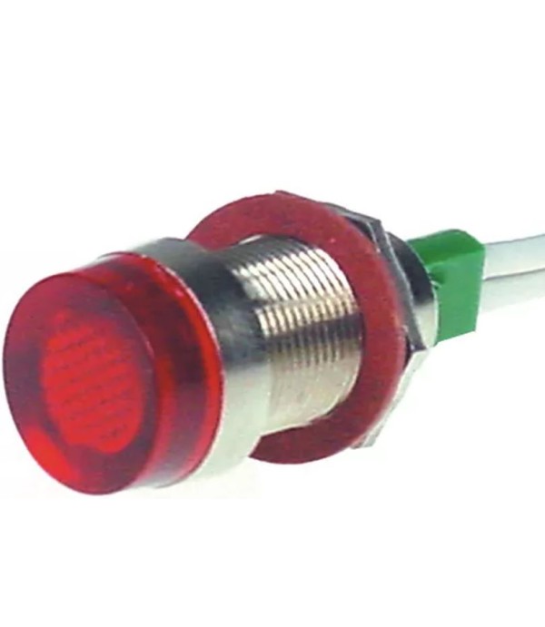 Lampa semnalizare tensiune ø12mm, 400V, rosie, corp metalic