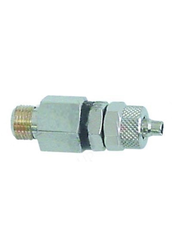 Valva non-retur pentru pompe peristaltice, conector furtun de 4x6mm, filet de 1/8”, lungime – 40mm