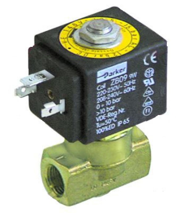 Electrovalva apa PARKER  tip VE-146, alimentare 24V AC, bobina tip ZB09, 2 cai filet de ¼”