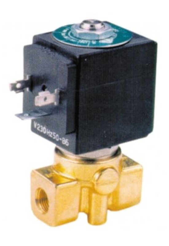 Electrovalva ODE tip 21A mașina spălat vase Comenda, 2 cai,  conexiune 1/8",  bobina tip BDA