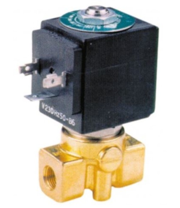 Electrovalva ODE tip 21A mașina spălat vase Comenda, 2 cai,  conexiune 1/8",  bobina tip BDA