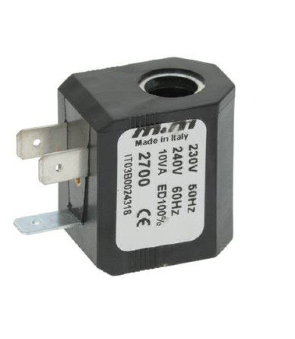 Bobina electrovalva M&M tip 2700, 10VA alimentare 230VAC, interior de 10mm