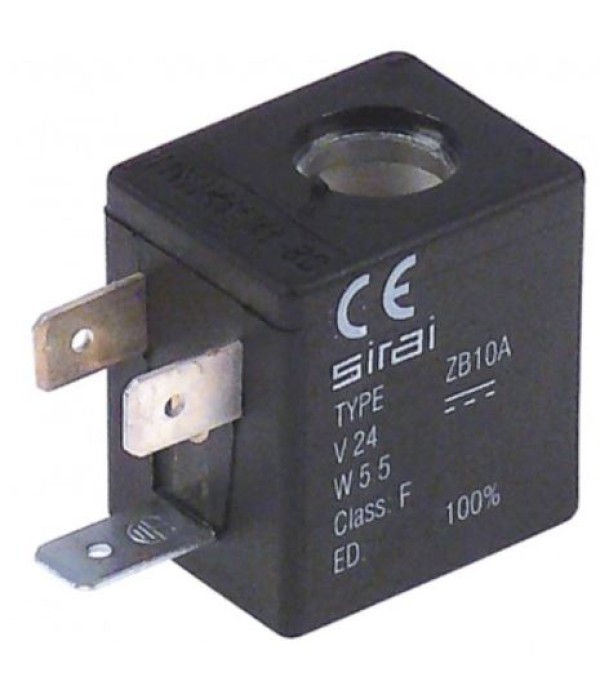 Bobina electrovalva Sirai tip ZB10A 24V DC putere 5.5W interior 10mm