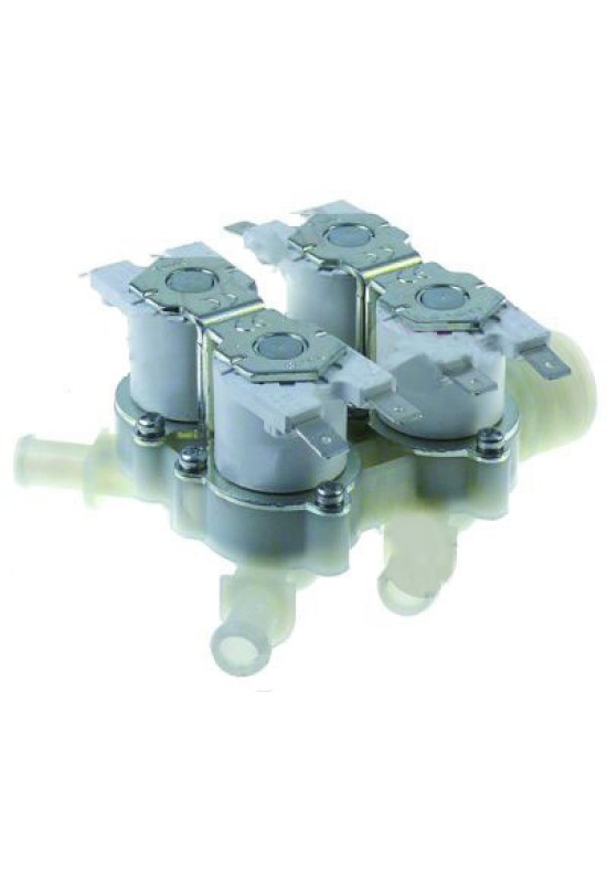 Electrovalva apa cu 4 cai, intrare ¾”, iesiri de Ø 11,5mm, presiuni de lucru 0,2-10bar, alimentare 230V, producator RPE. Pentru cuptoare convectie FOINOX 