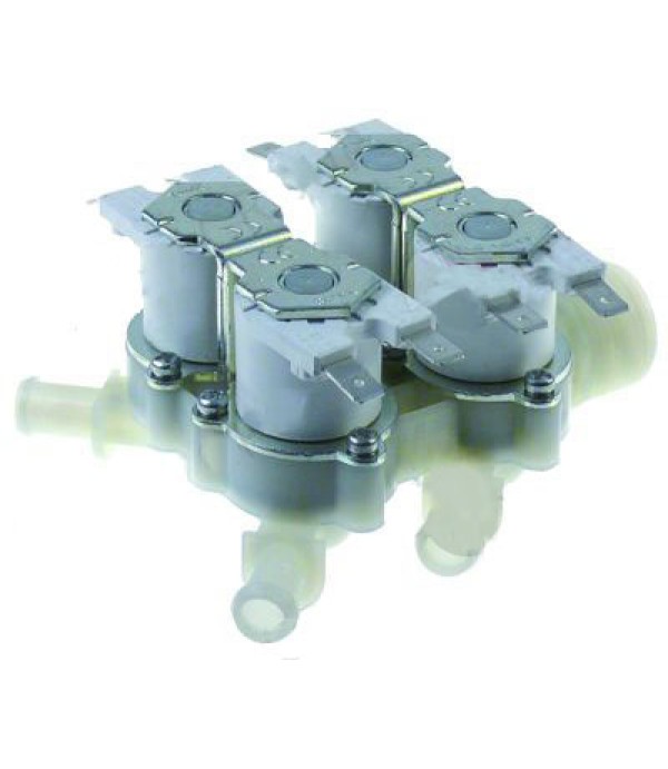 Electrovalva apa cu 4 cai, intrare ¾”, iesiri de Ø 11,5mm, presiuni de lucru 0,2-10bar, alimentare 230V, producator RPE. Pentru cuptoare convectie FOINOX 