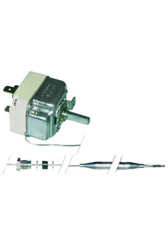 Termostat, gradul de temperatura intre 30-110°C, 1 pol, 16A, sonda de 6x130mm, lungime capilara 900mm