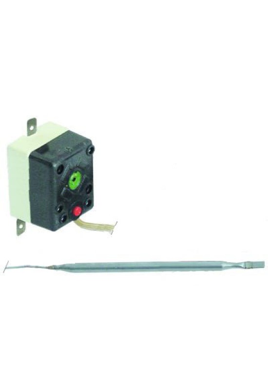 Termostat de siguranta, t.max.240◦C, 1 contact (pol) 16A, buton de resetare, lungime capilar 400mm, dimensiuni senzor 4x84mm. Pentru echipamente FIMAR, VEGA, ACOPA, AMITEK 