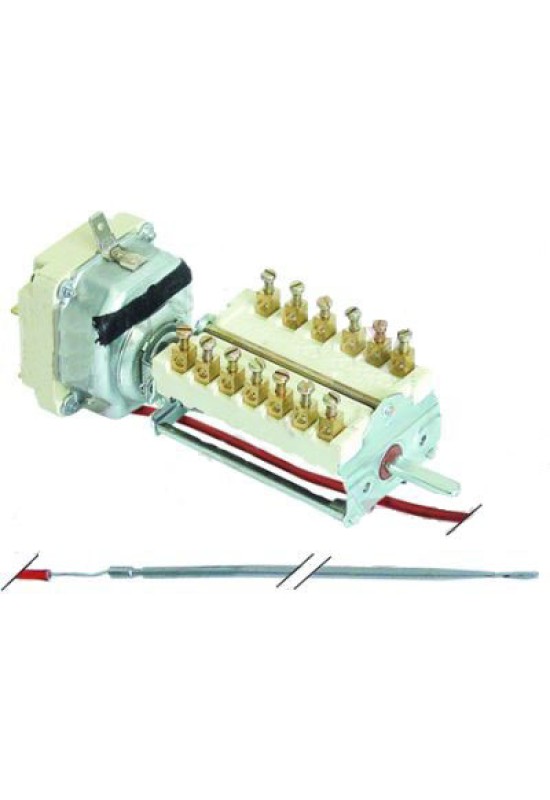 Termostat de lucru 3poli, cu comutator rotativ  temperatura de lucru 50-290◦C, dimensiuni senzor de temperatura 3x219mm, lungime capilar 1200mm. Cod catalog producator 32Z3551