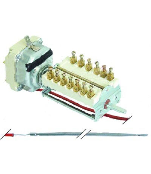 Termostat de lucru 3poli, cu comutator rotativ  temperatura de lucru 50-290◦C, dimensiuni senzor de temperatura 3x219mm, lungime capilar 1200mm. Cod catalog producator 32Z3551