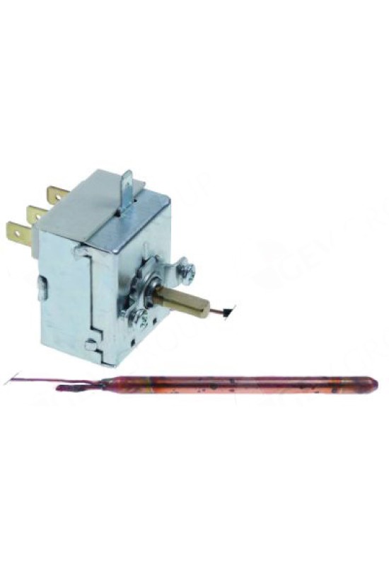 Termostat masina de spalat vase , temperatura de lucru 0-90 grade C, 1contact(pol), alimentare max. 250V/16A, lungime capilar 1030mm, izolat 970mm, dimensiune senzor 6,5x98mm 