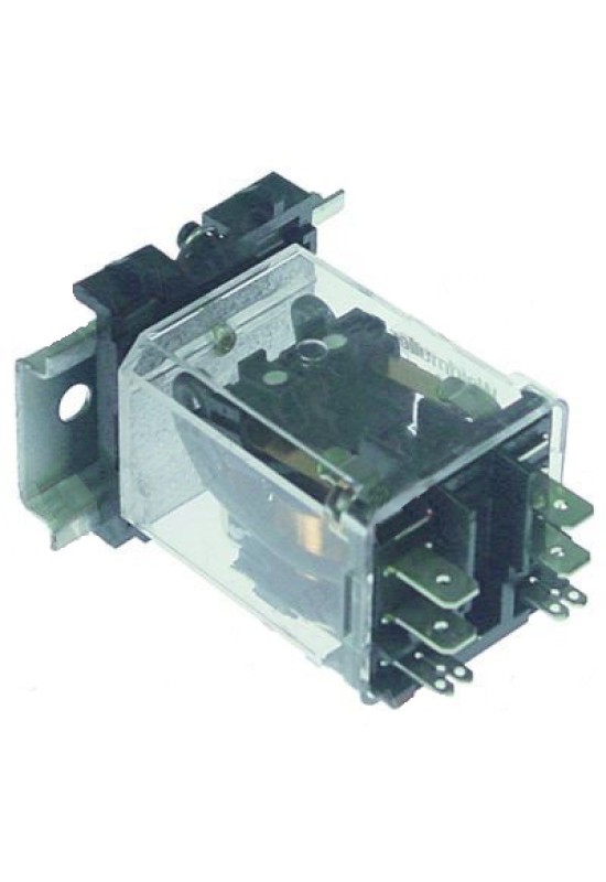 Releu masina de spalat vase FAGOR model  FI48, cu doua contacte normal deschise 2NO, 230V, 16A. Se livreaza inclusiv cu sina DIN