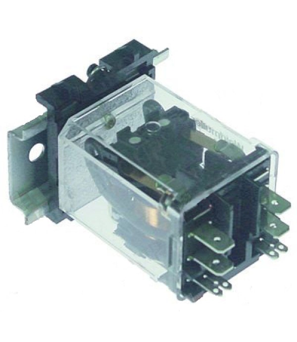 Releu masina de spalat vase FAGOR model  FI48, cu doua contacte normal deschise 2NO, 230V, 16A. Se livreaza inclusiv cu sina DIN