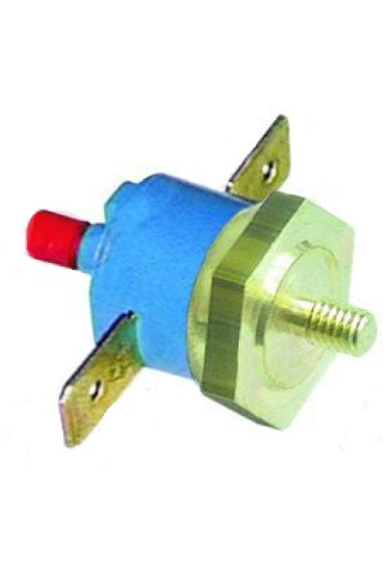 Termostat de siguranta bimetalic,  70◦C 1 pol /16A, fixare cu surub M4, conectori tata de 6,3mm, resetare manuala.  Pentru CF-CENEDESE 