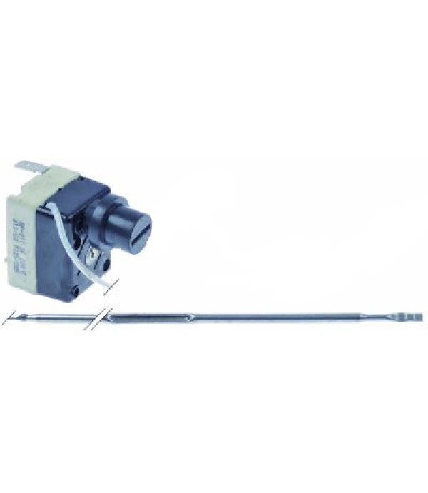 Termostat de siguranta friteuza cu resetare, alimentare 230◦C, 1 contact, 16A, lungime capilar 890mm, dimensiuni senzor 3x155mm. Pentru Bertos, CF-Cenedese, VEGA, FIMAR, ELETTROBAR 