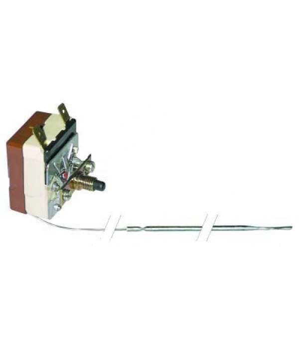 Termostat de siguranta cuptor, convectomat,  convectie, static, cu resetare, temperatura setata 340oC, 16A, monofazic, dimensiuni senzor  Ø3,1 x 201mm, lungime capilar – 1170mm.  Cod EGO 55.13563.020, 5513563020