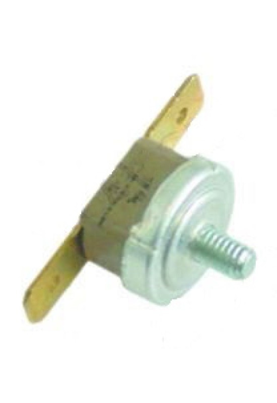 Termostat de siguranta bimetalic,  70◦C 1 pol /16A, fixare cu surub M4, conectori tata de 6,3mm, resetare automata.  Pentru BEZZERA 
