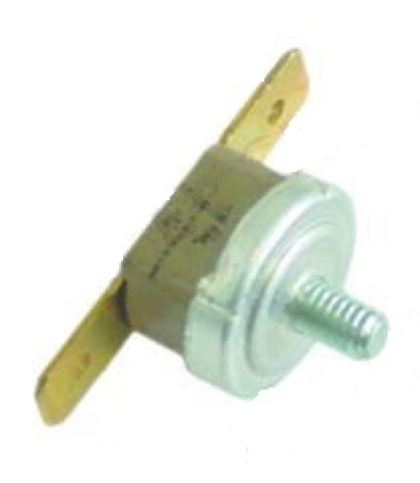 Termostat de siguranta bimetalic,  70◦C 1 pol /16A, fixare cu surub M4, conectori tata de 6,3mm, resetare automata.  Pentru BEZZERA 