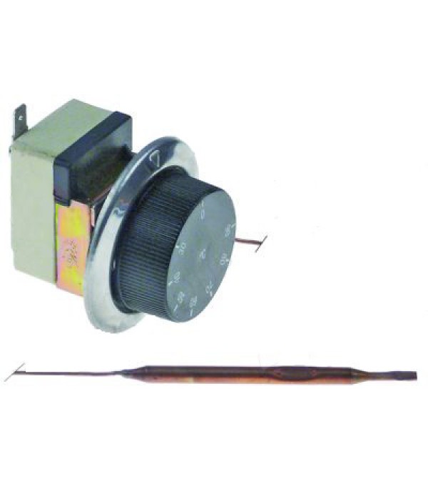 Termostat de lucru, 1pol (contact), 16A,  tmax-100◦C, temperatura setabile 30-90◦C, lungime capilar 900mm, dimensiuni senzor 6x98mm
