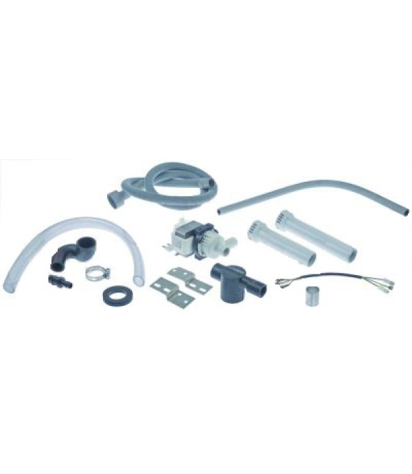 Chit sistem de evacuare apa pentru masina de spalat vase HOBART, WINTERHALTER. Compus din pompa HANNING tip BE22B3-725, si chit complet de montaj inclusiv 2 filtre