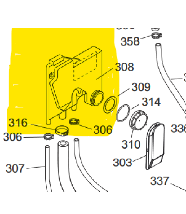 Camera de nivel apa cu sistem antiretur masina spalat vase Electrolux Professional , Zanussi, Alpeninox