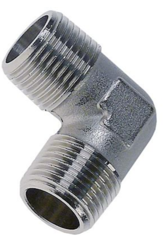 Cot filetat ½”- ½” din alama nichelata pentru espressor, masina spalat 