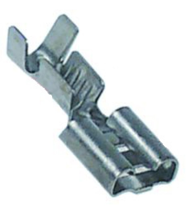 Papuci mama 6,3mm pentru cablu cu sectiunea de 1-2,5mm, temperatura maxima 400oC, confectionati din otel inox