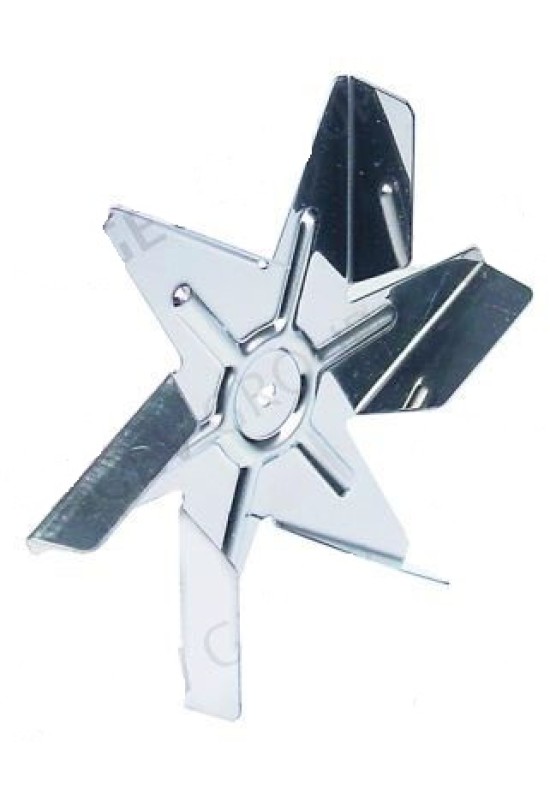 Turbina ventilator cuptor, diametrul de 152mm, fixare pe ax de 6x5mm, 6 palete, confectionata din otel inox. Pentru motor ventilator HANNING tip EMB-30-027