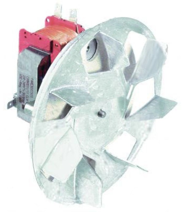 Ventilator aer cald pentru cuptor. Ventilator producator FIME tip C20X0E01/15CLH,alimentare 220-230V, putere 32W, diametru turbina 155mm, distanta intre gaurile de fixare(L4) – 87mm.Pentru MODULAR, ELECTROLUX, JUNO, SOGECO