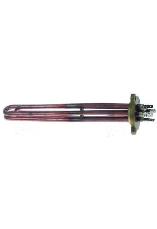 Rezistenta boiler expresor Pavoni, 3 circuite, putere 2870-3130W, 230/240V, montare pe interior de 40mm si distanta intre gauri (masurare la jumatatea gaurilor) conform schitei de 51mm, teaca pentru termostat pozitionata central